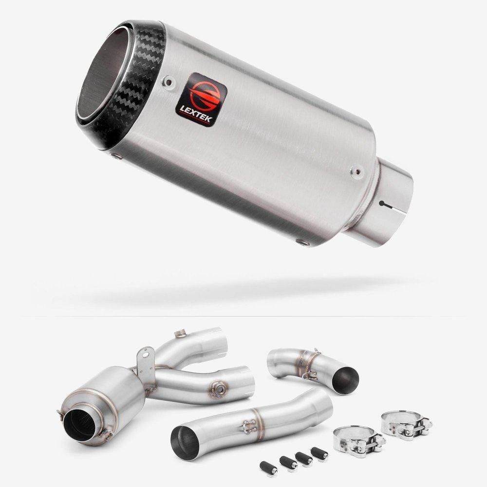 Lextek Matt CP1 Exhaust 150mm with De-Cat Link Pipe for Yamaha MT-10 (16-24)