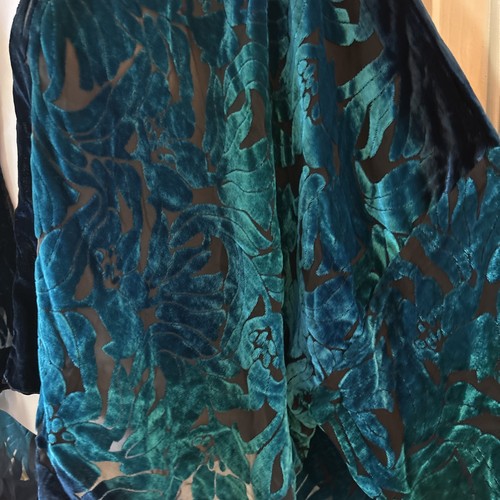 New $159 Cocoon House Silk Blend Velvet Art to Wear Kimono Topper Handmade O/S - Foto 5 di 13