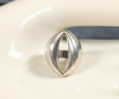 Vtg Modernist  Eye of Sauron  Sterling Silver Ring Lord Of The Rings 6.25