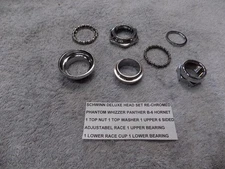 SCHWINN PHANTOM WHIZZER PANTHER HEAD SET 22 mm GOOSE NECK SIZE  RE-CHROMED #155