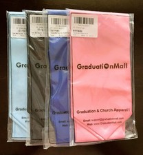 GRADUATION church STOLE CHOICE pink, black, light blue, royal blue unisex adult
