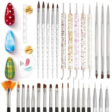 Beetles 31pcs Nail Art Brushes, Dotting Tools, Nail Art Pens, Dust Brush, Stripi