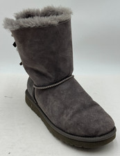 UGG Bailey Bow II Women's Boots Size 7 Gray Suede Sheepskin Mid Calf Boots