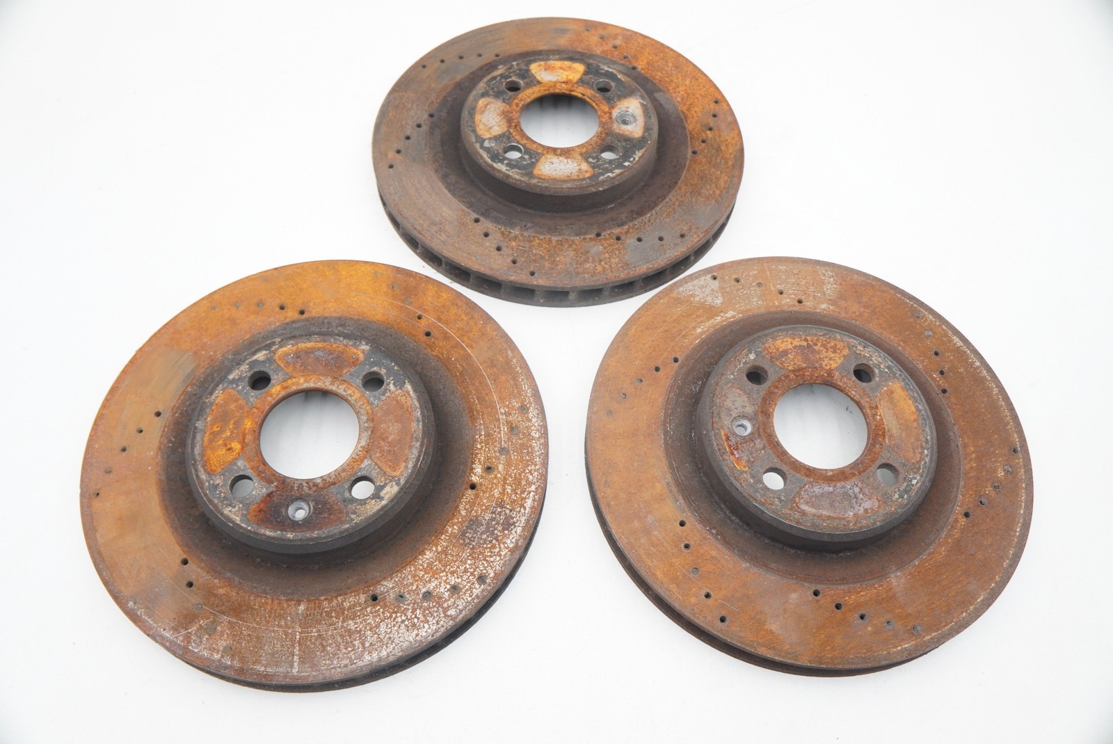 Set 3 Disc Brake Rotor Cross Drilled D117J0031F OEM Lotus Elise Exige 2001-22