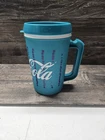 Rare Vintage Coke Coca-Cola Teal Travel Mug Thermal 90's