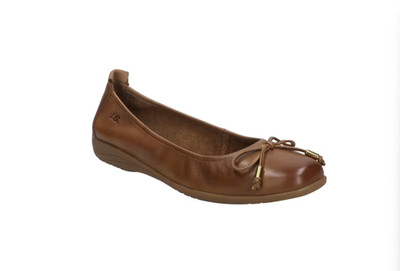 josef seibel fenja brown calf leather ballerina flats returnitem 39eu 8-8.5 us