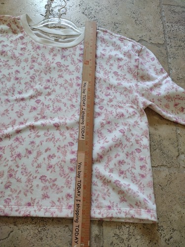 Lucky Brand Top Women' s Large White Pink Long Sleeve Sweatshirt Boho Cottage - Imagen 4 de 8