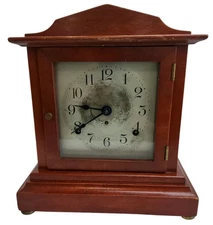 Antique Seth Thomas Clifton No. 3 Mantel Clock Mahogany Cabinet 1915 