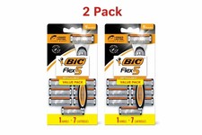 BIC Flex 5 Refillable Razors for Men 8 Pack Smooth Shave Sensitive Skin