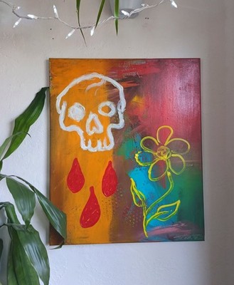 Original hand painted Abstract Painting. ''Rebirth'' by Shane Unframed Canvas