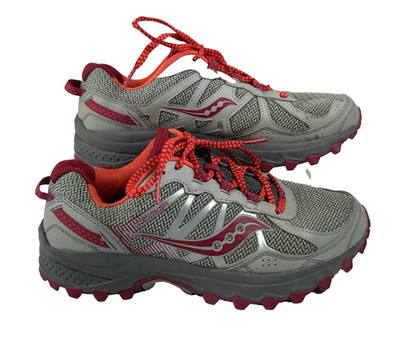 Saucony Excursion TR Trail Running Shoes Sneakers Gray Red S10392-1 Size 7.5 W