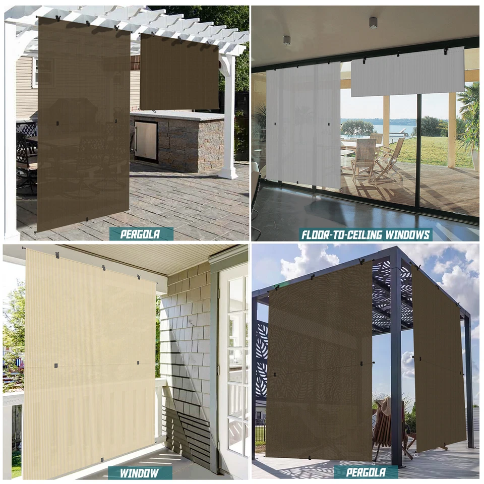 Cortina dobrável para gazebo varanda pátio roll up shade roll up shade - Imagem 2 de 4