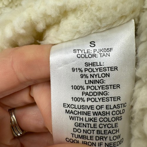 Cropped Puffer Jacke braun Ci Sono Sherpa gefüttert Gr. S Plüsch gesteppt Full Zip - Bild 7 von 11