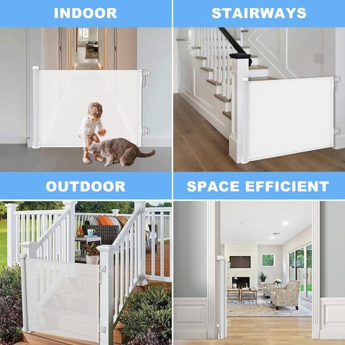 Baby safety gate retractable gate extra wide pet dog indoor stairguard 1.8M - Picture 3 of 7