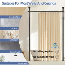 Flexibel Verstellbarer 1,22-3,05M Raumteiler Paraventgestell Gardinenstange