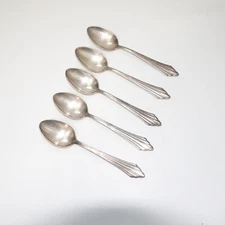 Antique Set Of 6 WMF Silver Plated Flatware Spoons Fan Wmf 100 21