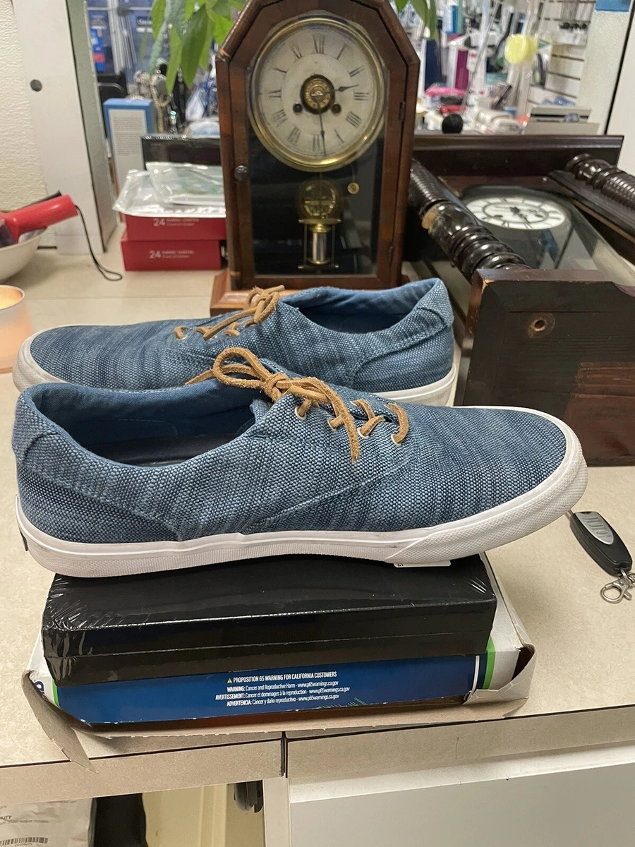 Sperry blue canvas boat shoe sales
