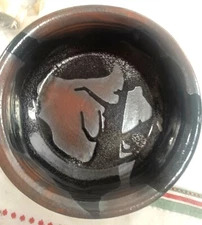 Signed Pottery Bowl Hand Thrown Textured Multi-Shaded 