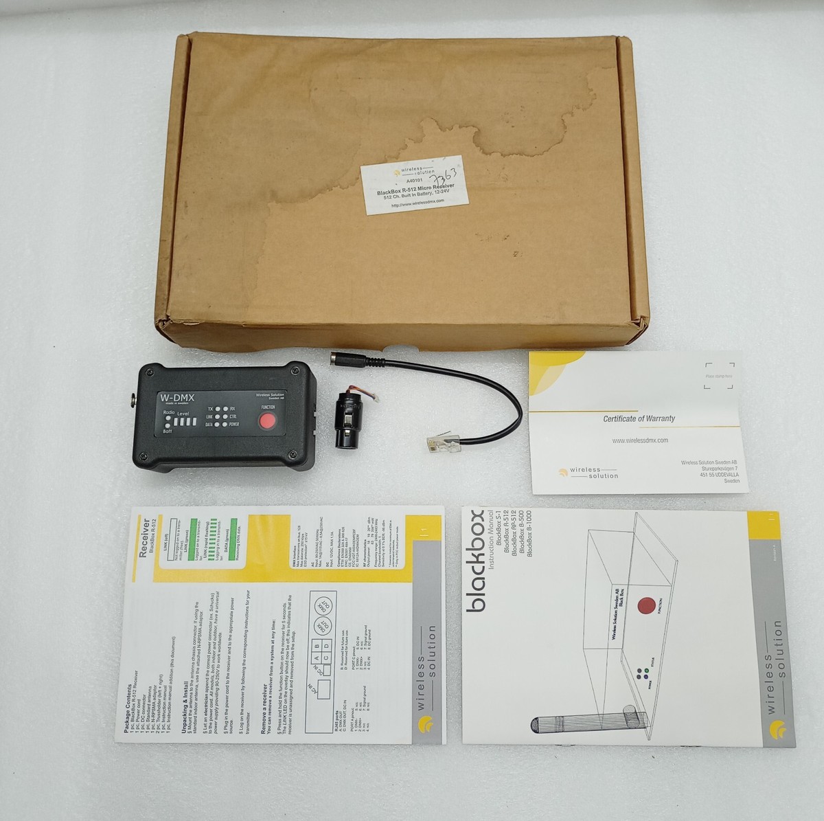 WIRELESS SOLUTION BLACKBOX R-512 MICRO RECEIVER MODEL W-DMX WIRELESS SOLUTION BLACKBOX R-512 MICRO RECEIVER MODEL W-DMX