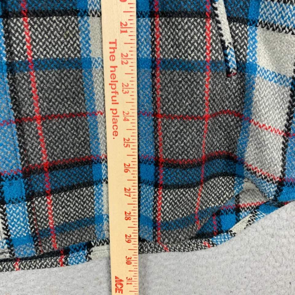 Howe Shacket Mens Large Blanket Shirt Heavyweight Plaid Woven Button Up - Image 4 of 4