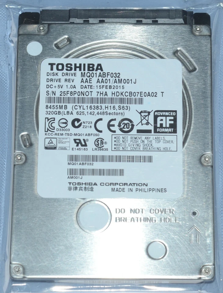 MQ01ABF032 Toshiba SATA 2.5" 7mm 320GB Notebook Laptop Hard Drive - Image 2 of 3
