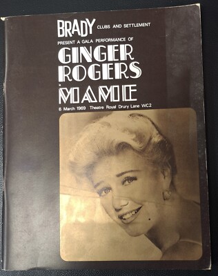 March 6 1969 Ginger Rogers Mame Jerry Herman Charity Gala Programme Drury Lane