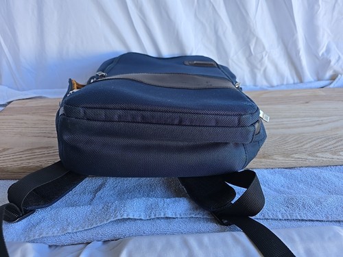 SAMSONITE Kombi Black Blue Brown Nylon Leather Backpack - Picture 6 of 7