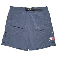 Vintage Y2K Nautica Nylon Swimming Trunks Shorts Navy Mens L Adjustable