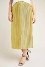 Anthropologie Maeve NWT Domi Midi Skirt Size 6 Gold Original 110