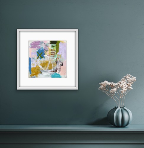 OOAK painting art Bold Contemporary Abstract Expressionism Soft Colors by KatC - Picture 8 of 8