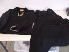 Vintage U.S. Navy Cracker Jack Military Sailor Wool Uniform Pants Shirt 30R