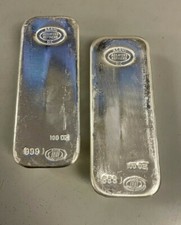 Lot of 2 Silver 100 oz Asahi .999 Fine Silver Bars