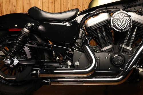 Fit For Harley 2014-22 IRON XL883N XL IRON 1200 X48 Chrome Exhaust Moving Star - Picture 5 of 8