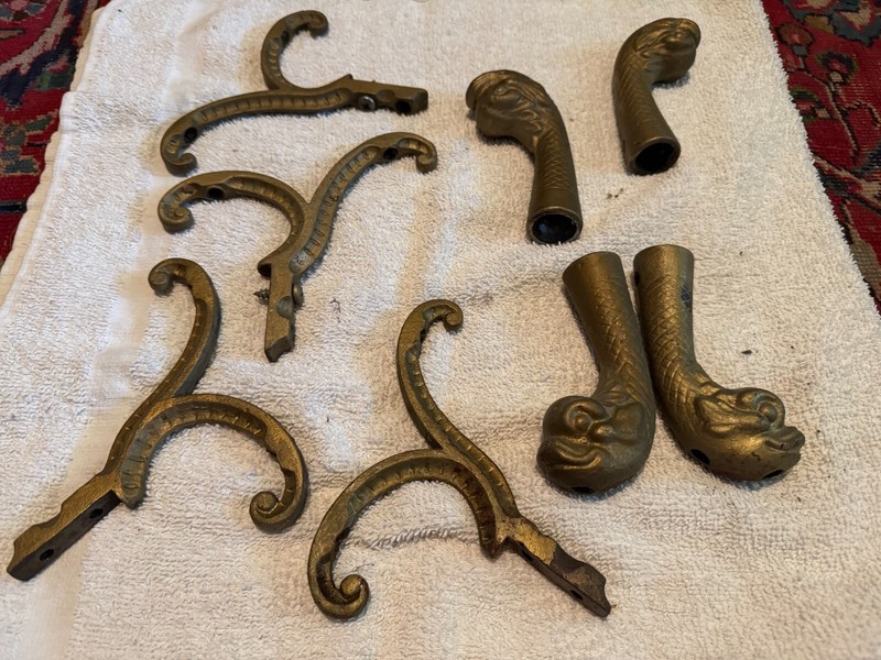 Table Hardware with Sea Creature Four Feet & Brackets