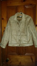 DONNA VINTAGE RETRÒ ?  CAPPOTTO/GIACCA ECOPELLE SCAMOSCIATA LAURA ASHLEY 42 PETTO BEIGE