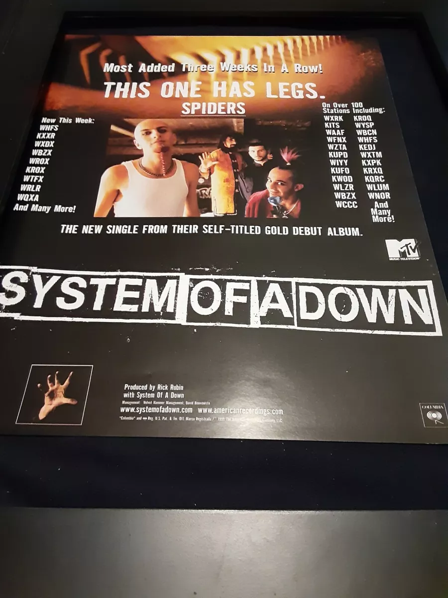 System Of A Down Spiders Rare Original Radio Promo Poster Ad Framed! #6