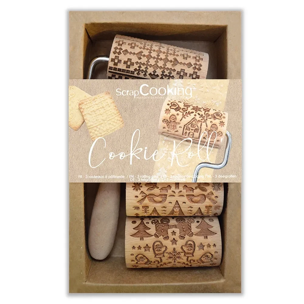 ScrapCooking 3 Interchangeable Mini Wooden Rollers - Christmas Rolling Pins
Opens in a new window or