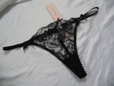 12, Agent Provocateur Sparkle G-string, sheer mesh, black, AP size 4, NEW