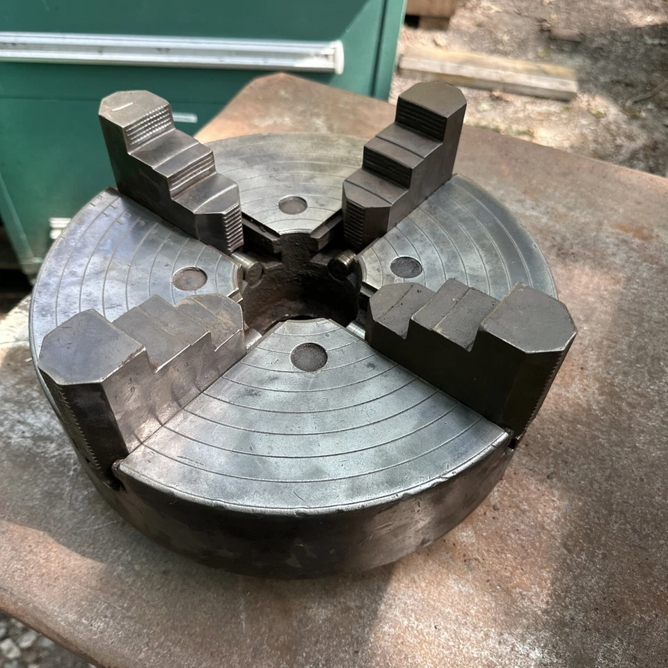 12英寸4爪独立霍顿2-1/2英寸-5 tpi勒布朗螺纹金属车床夹 — 第 2/4 张图片