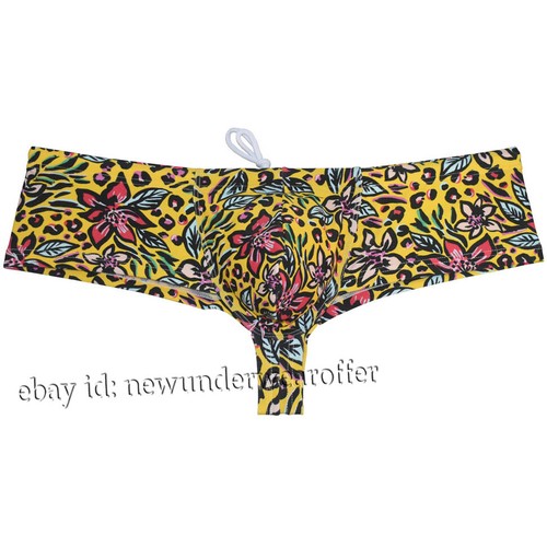 Men's Swimwear Cheeky Boxer Swim Briefs Bikini Brazilian Cut Surf Board Shorts - Picture 58 of 61