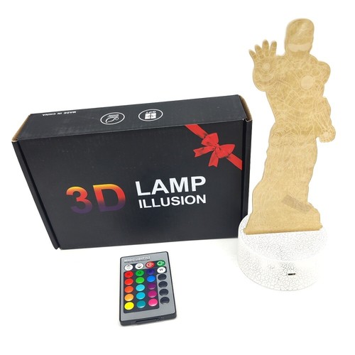 SWTZEQ Lampade 3D Illusione Ottica luce notturna a Led mongolfiera Lampada Decorazione da Comodino 16 Colori Controllo Tattile per bambini Camera da letto Luce notturna per ragazzi Regalo di compleann
