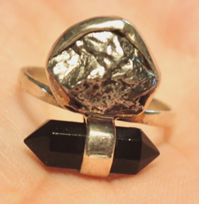 Meteorite Campo Del Cielo Sterling Silver Ring Jewelry sz.6.5