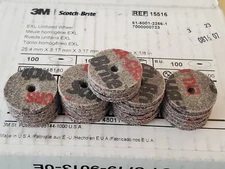 (25) 3M Scotch Brite EXL Unitized Deburring Wheel 8A Coarse 1” x 1/8” x 1/8”