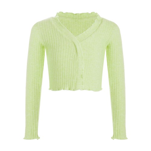 Kids Girls Sweater Birthday Crop Top Ruffle Cardigan Wrap Pullover Skating Tee - Picture 27 of 56