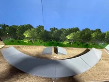 O Scale Curved Station Platform and Ramps for Passengers or Freight  - 30" Long