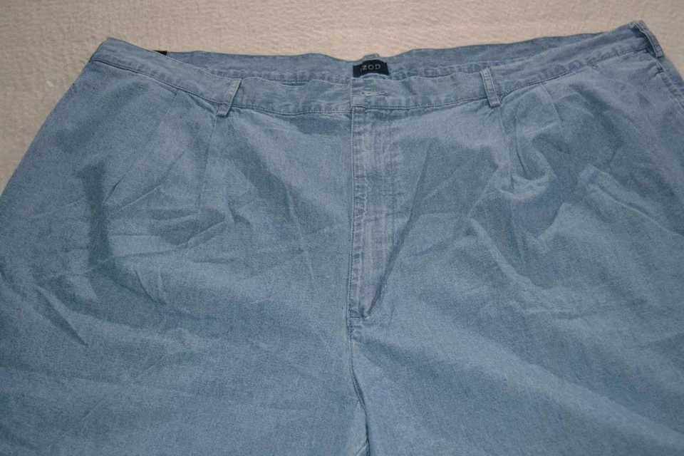 42780-a IZOD Pantalones Cortos de Jean Plisados Azul Algodón Talla 48 Grande Adulto Hombre NUEVO Foto 2 de 4