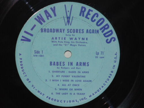 Artie Wayne Pete King Broadway Scores Again LP Vi-Way Records Musicals Vinyl - Imagen 2 de 3