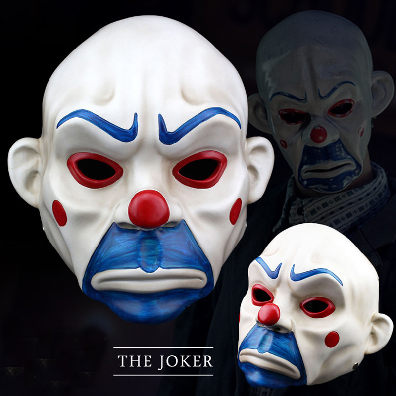 Mere Autonomi slank Batman Joker Clown Mask Bank Robber Masks The Dark Knight Scale Resin  Costumes | eBay