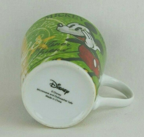Disney Mickey Mouse "No Finer Friends" Green and Yellow Tea Coffee Cup Mug - Picture 11 of 12