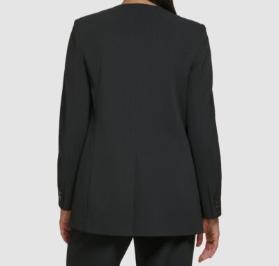DKNY Women's Black Collarless Open-Front Jacket Size 12 | eBay